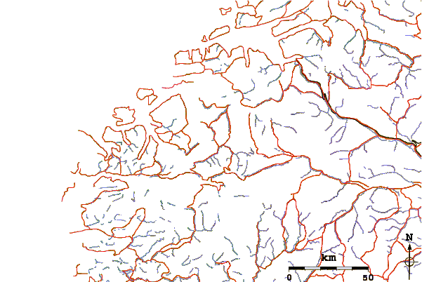 Roads and rivers around Kvitegga