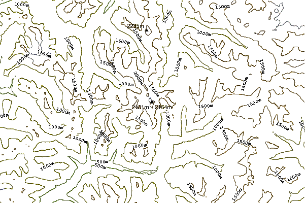 Mountain peaks around Kyes Peak