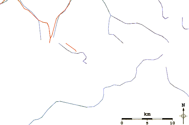 Roads and rivers around Kyes Peak