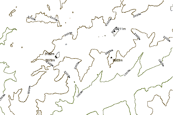 Mountain peaks around La Fava