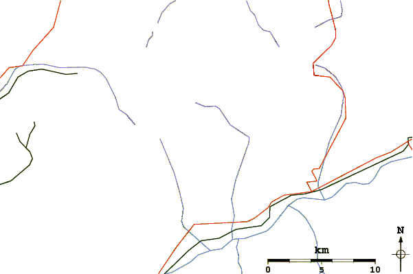 Roads and rivers around La Fava