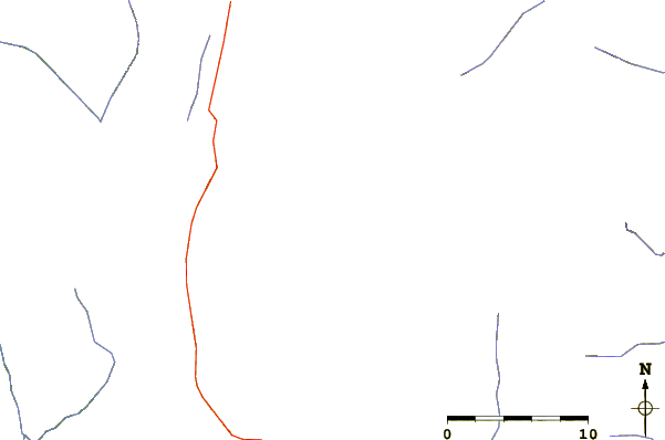 Roads and rivers around La Mesa (mountain)