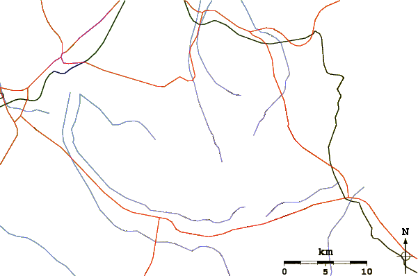 Roads and rivers around La Negrillar