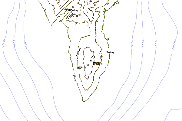 Mountain peaks around La Palma