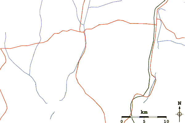 Roads and rivers around La Tossa