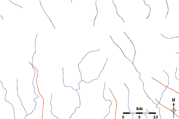 Roads and rivers around La Yeguada