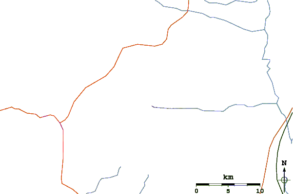 Roads and rivers around Ladron Peak