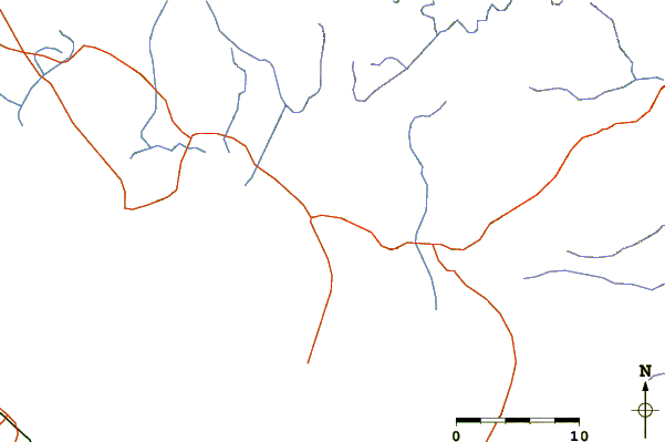 Roads and rivers around Laguna Caldera