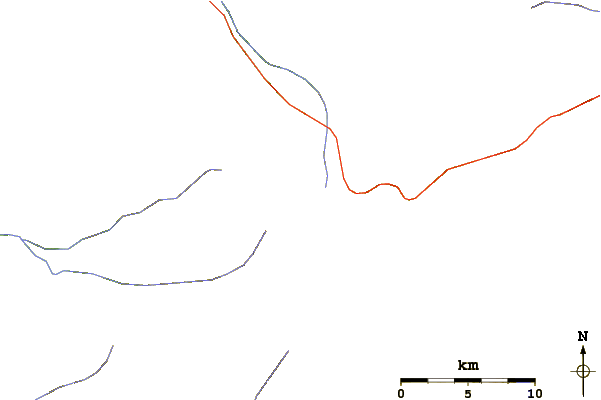 Roads and rivers around Laguna Del Maule