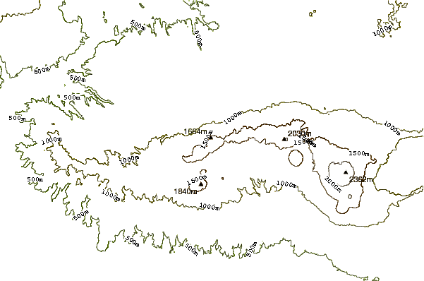 Mountain peaks around Laguna Verde