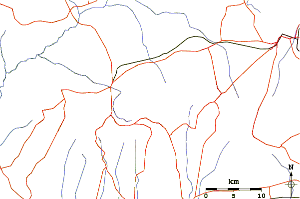 Roads and rivers around Laguna Verde