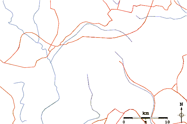 Roads and rivers around Lakmos