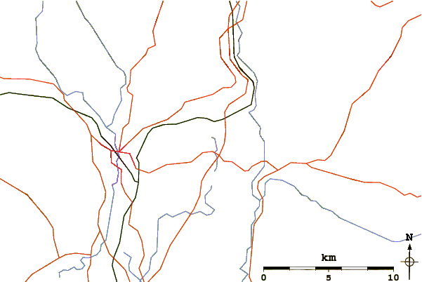 Roads and rivers around Lambrigg Fell