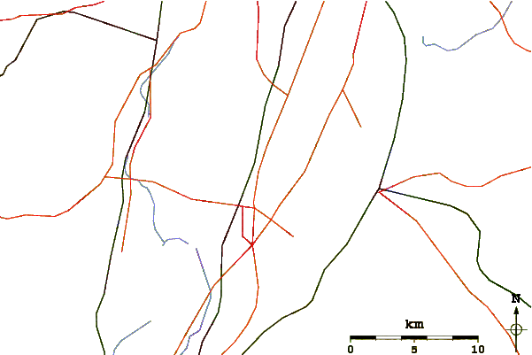 Roads and rivers around Lamentation Mountain