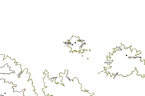 Mountain peaks around Lamington