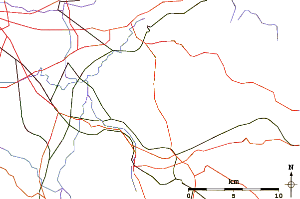 Roads and rivers around Lantern Pike