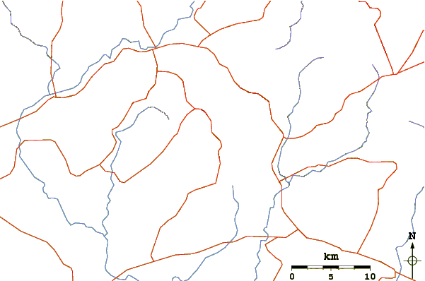 Roads and rivers around Las Lajas (volcano)