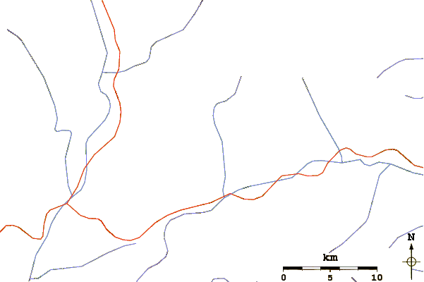 Roads and rivers around Las Leñas