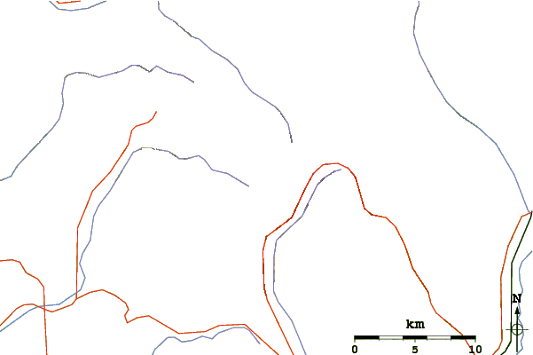 Roads and rivers around Lavender Peak (Colorado)