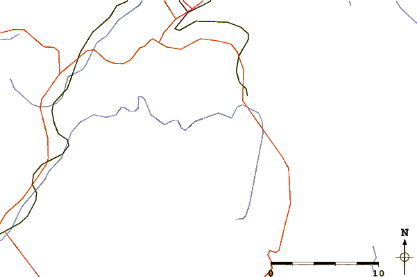 Roads and rivers around Le Châtelet (mountain)