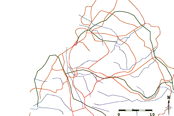 Roads and rivers around Le Pouce