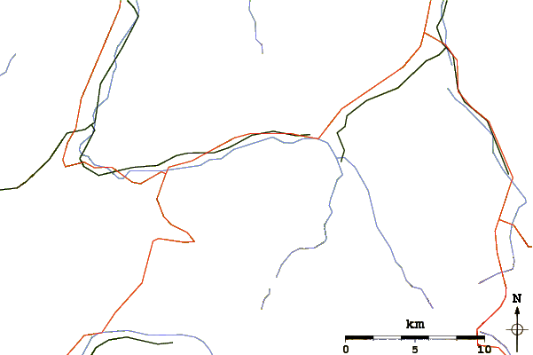 Roads and rivers around Le Rubli