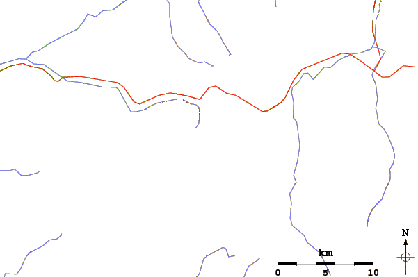 Roads and rivers around Leavitt Peak