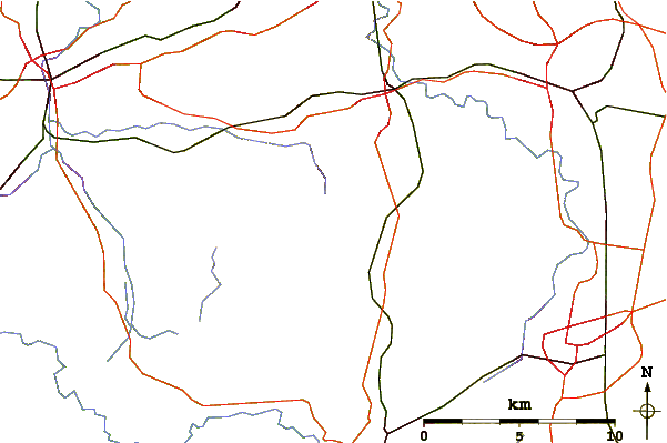 Roads and rivers around Leith Hill