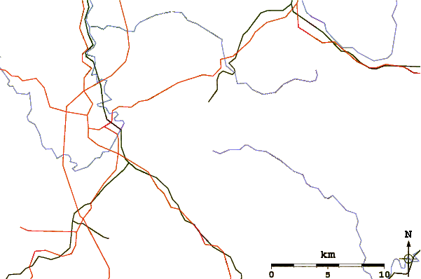 Roads and rivers around Lemberg (Swabian Alb)