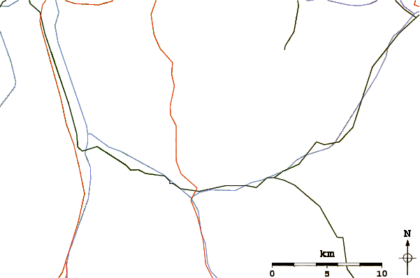 Roads and rivers around Lenzer Horn