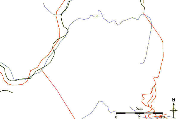 Roads and rivers around Les Droites