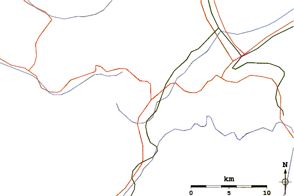 Roads and rivers around Les Perrons