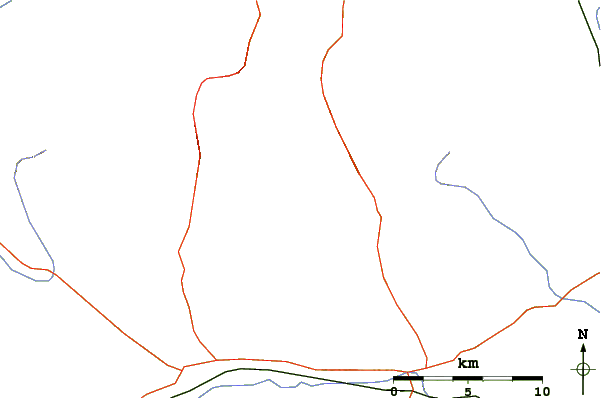 Roads and rivers around Leskovik