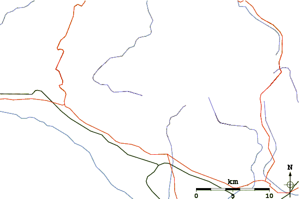 Roads and rivers around Levski Peak (Bulgaria)