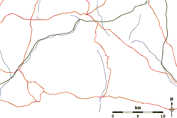 Roads and rivers around Lewesdon Hill