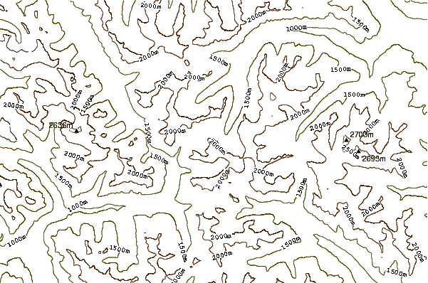 Mountain peaks around Lexington Tower