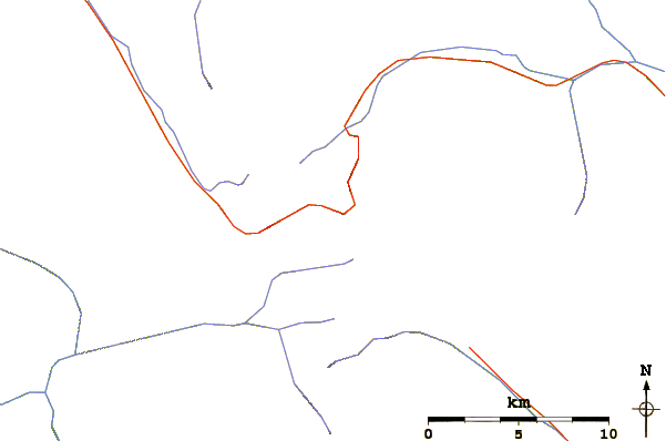 Roads and rivers around Liberty Bell Mountain