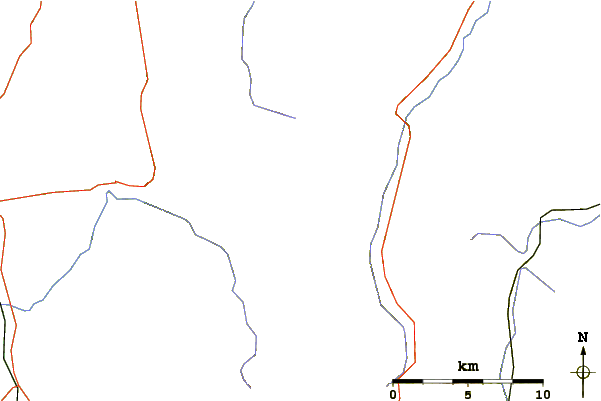 Roads and rivers around Lincoln Peak (Vermont)