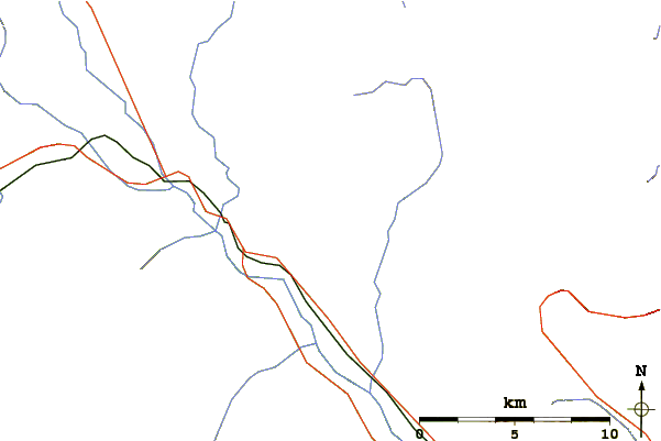 Roads and rivers around Lipalian Mountain