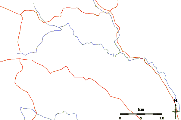 Roads and rivers around Little Blue Peak