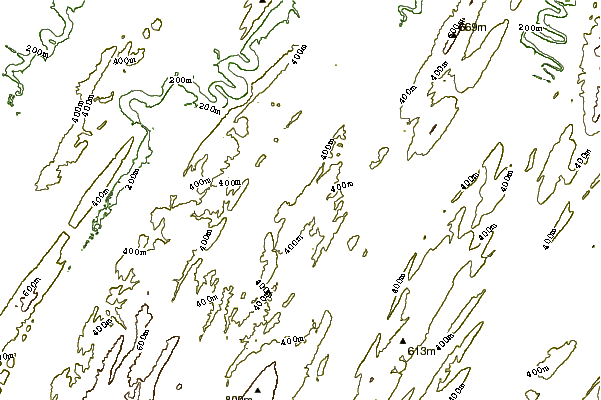 Mountain peaks around Little Cacapon Mountain