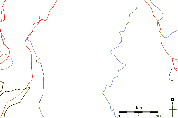 Roads and rivers around Little Chestnut Mountain