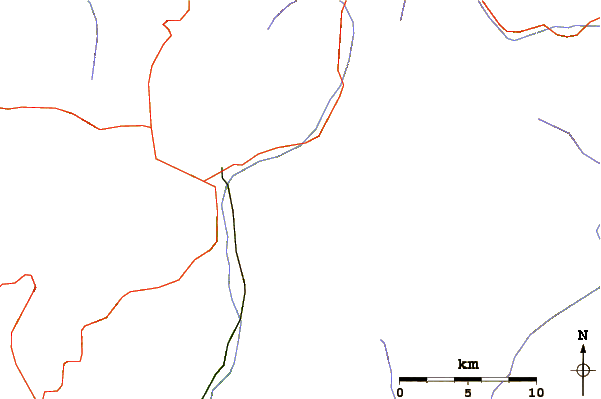 Roads and rivers around Little Giant Peak