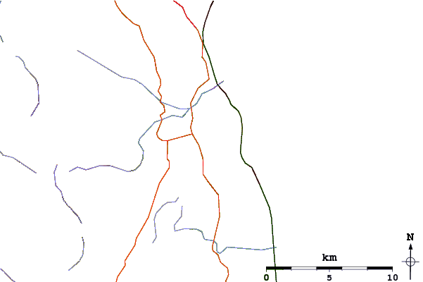 Roads and rivers around Little Sugar Loaf