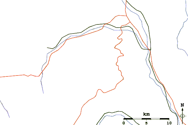 Roads and rivers around Ljuboten