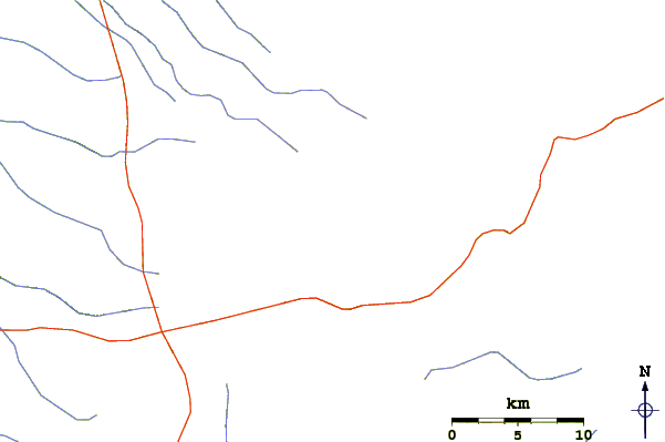 Roads and rivers around Llullaillaco