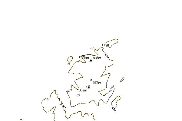 Mountain peaks around Llwytmor