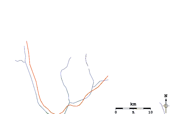 Roads and rivers around Lobuche East