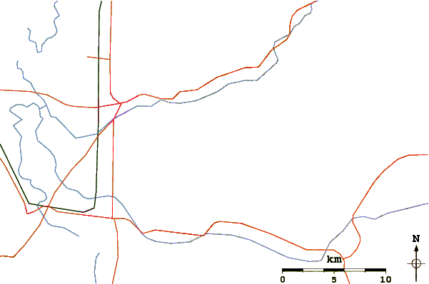 Roads and rivers around Logan Peak