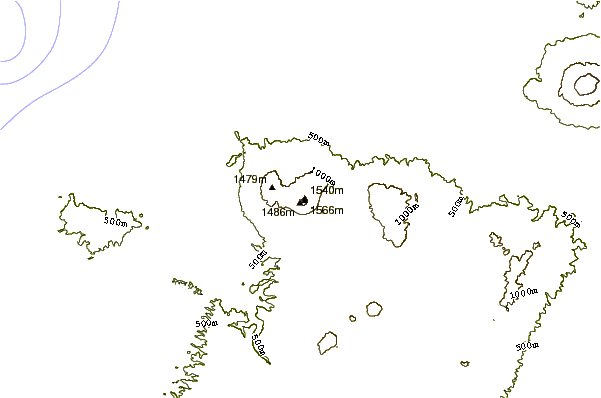 Mountain peaks around Lokon-empung